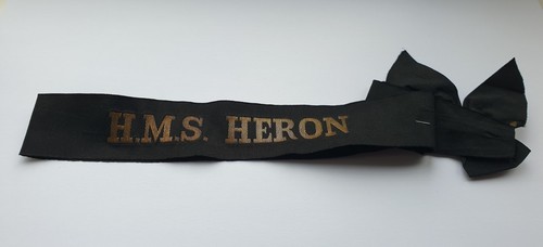 Hms heron cap tally - heron,