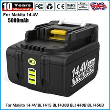 For Makita Battery 14.4V 5.0Ah BL1440 BL1450 BL1415 194066-1 194065-3 LED LXT