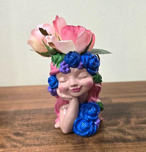 Plaster girl figurine - plaster,, glossy