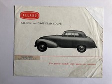 Allard Brochure P1 M2 Saloon Drophead Coupe 1952 Original With Prices
