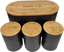 Bamboo Wooden Bread Bin Lift