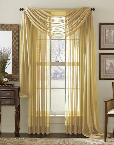 Piece sheer voile window - sheer,