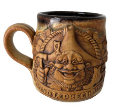 Irish Leprechaun Mug Embossed Studio Pottery