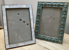 2 x Faux Jewelled / Beaded Picture Photo Frame with Glass VGC