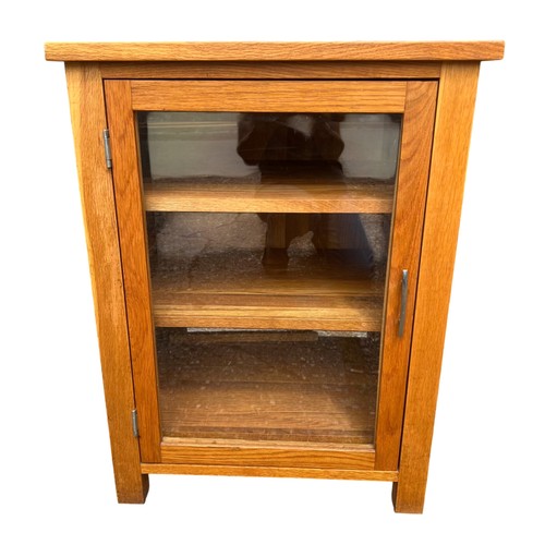 Oak glazed display cabinet - cabinet, –