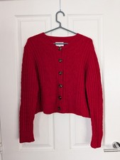 BRORA 100% Wool Red Cable Knit