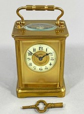 BEAUTIFUL VINTAGE CARRIAGE CLOCK with MASKED DIAL a