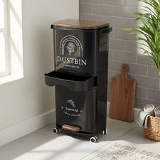 Kitchen Garbage Trash Can Dual