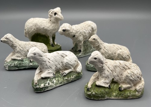 Antique putz nativity - putz, sheep