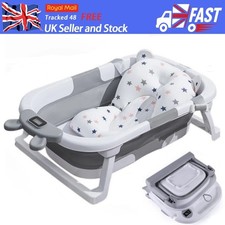 Foldable Baby Bath Tub Collapsible Newborn Shower Tub Toddle Grey Bathtub UK