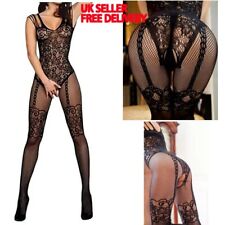 Sexy Body Stocking Fishnet Plus Size 6-28 Floral Bodysuit Lingerie Nightwear