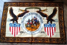 Vintage Canvas / Felt Print Rug, U. S. Bicentennial 1976