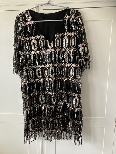 Zara sequin fringed dress size - dress,