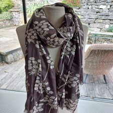 Boden Viscose Long Scarf - Mauve/White