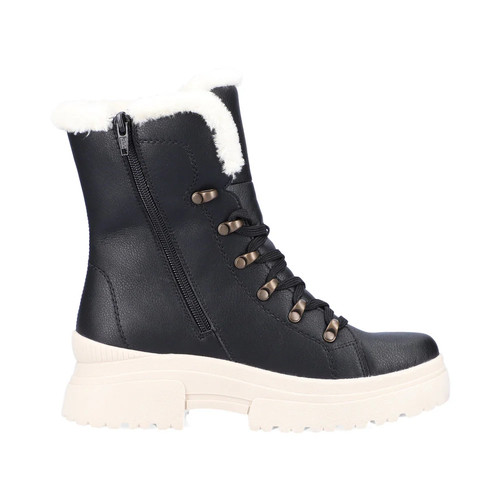 Rieker black leather - , lambswool