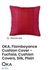 Oka Pink Red Raw Silk Cushion