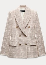 Zara pink textured blazer - zara,