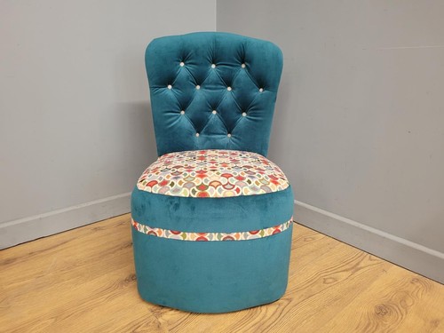 Upholstered tub chair teal - chair,