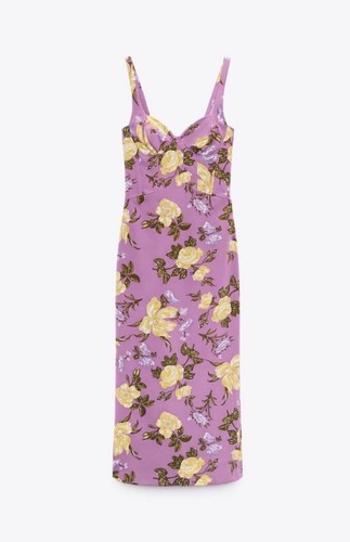 Zara purple floral - corset, midi