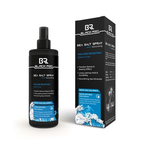 Black red sea salt hair - black,