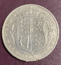 1916 King George v Half Crown .925 Sterling Silver Coin