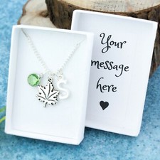 Maple Leaf Necklace, Personalised Jewellery, Canada Pendant, Holiday Keepsake