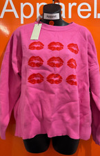 NEVER FULLY DRESSED Knitted Jumper, Pink, Lips, Size Medium, New, RRP £79, B198