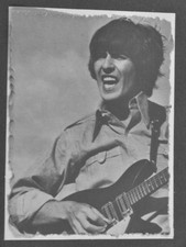 aaa/ handmade greetings - birthday card THE BEATLES george + rickenbacker