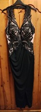 Size 12 Lipsy Black/Nude Bodycon Dress Worn Once Christmas Party