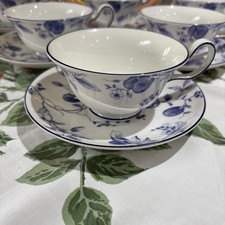 ONE Wedgwood blue  Plum Peony Shaped Tea Cup & Saucer ~ Brand New 1st Quality