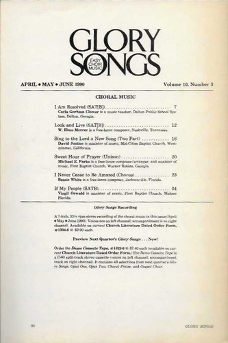 Glory songs vocal selections - vocal,
