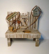 Wood Chair Bench Planter