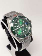 Custom Relax Sports Style Divers Watch Sunburst Green Dial Seiko NH35 Movement