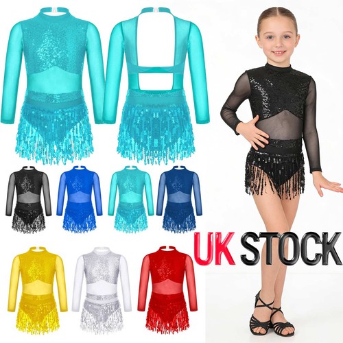 Kids girls sequin tassel - girls, latin