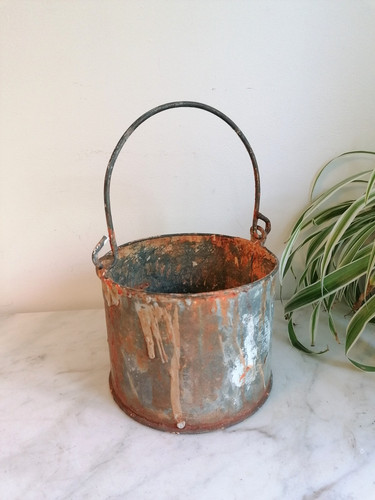 Large vintage galvanized metal