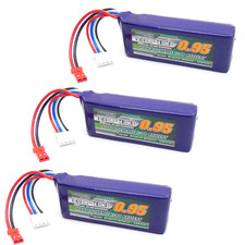 3pcs Turnigy Nano-Tech 950mAh 3S 11.1V LiPo Battery 25C 50C (JST Connector)