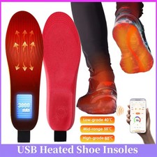 Heated Insoles,USB Rechargeable Electric Heated Insoles,Washable Heating Insoles