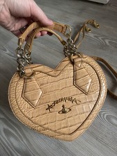 Vivienne Westwood Beige Rare Dorset Croc Heart bag
