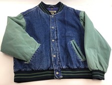 Vintage Men’s Colorado Baseball/Varsity Jacket-Denim & Green- Size XL