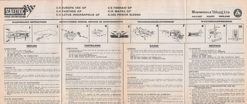 Scalextric 1974 ins 152a - scalextric,