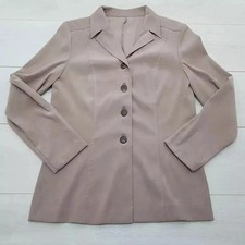 BERKERTEX Smart Workwear Jacket Size 12 Beige Office Washable Single Breasted