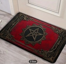 Dark Gothic Pentagram Satanic Print door Floor Mat Non Slip Area Rug 40x60cm