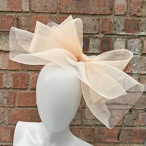 Nude peach handmade fascinator - peach,