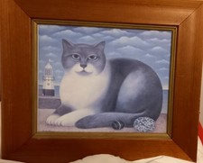 Wooden Frame Cat Print