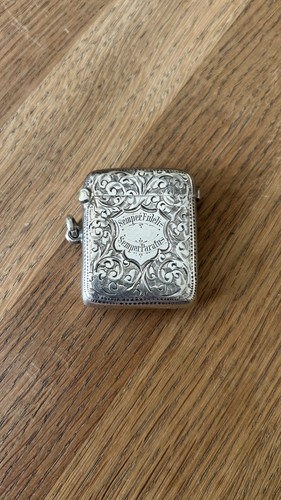 Antique silver vesta match - antique,
