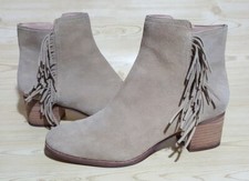 Banana Republic Hello Sole Mate Suede Leather Zip Fringe Ankle Boots Booties 6