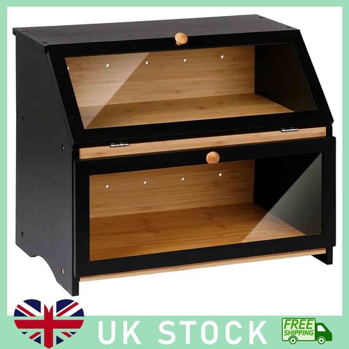 Bamboo wooden bread bin - bamboo,