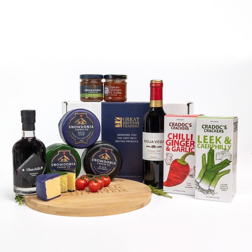 Luxury cheese gift hamper with - luxury,