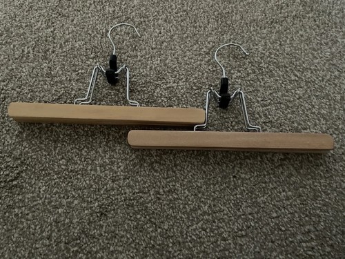 Wooden clamp coat hangers - wooden,