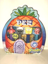 NEW SILVER SpongeBob Squarepants 25th ANNIVERSARY 4 PEZ DISPENSERS in Gift Tin